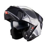 MT Genesis R Lancer B12 Motorcycle Modular Helmet Matt Black Grey