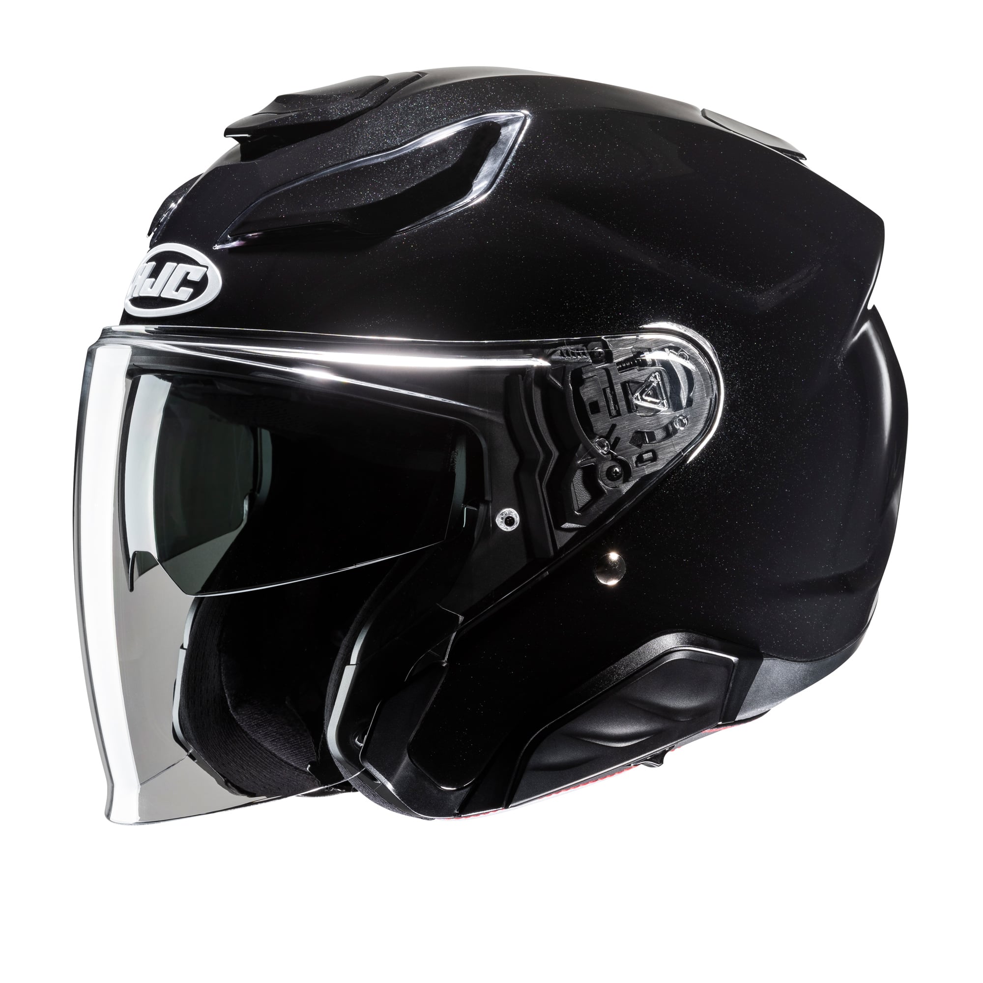 HJC F31 – Black open-face helmet with visor
