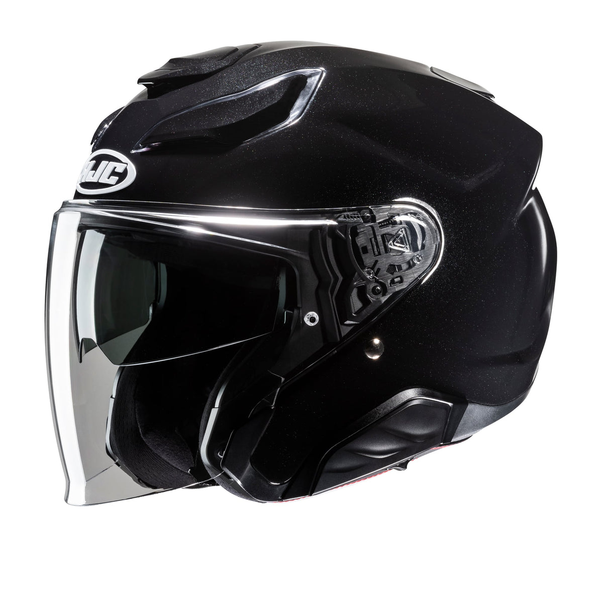 HJC F31 – Black open-face helmet with visor
