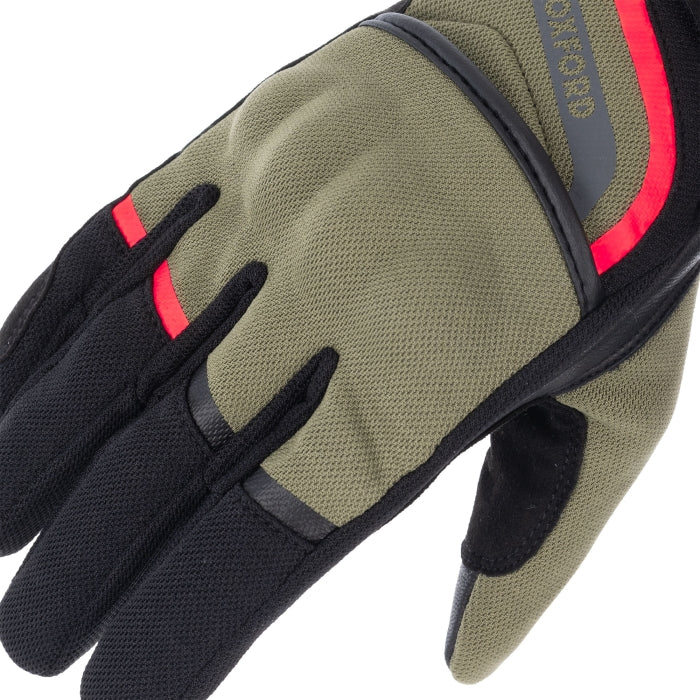 Oxford Dakar 1.0 Men’s Summer Motorcycle Gloves Khaki / Red