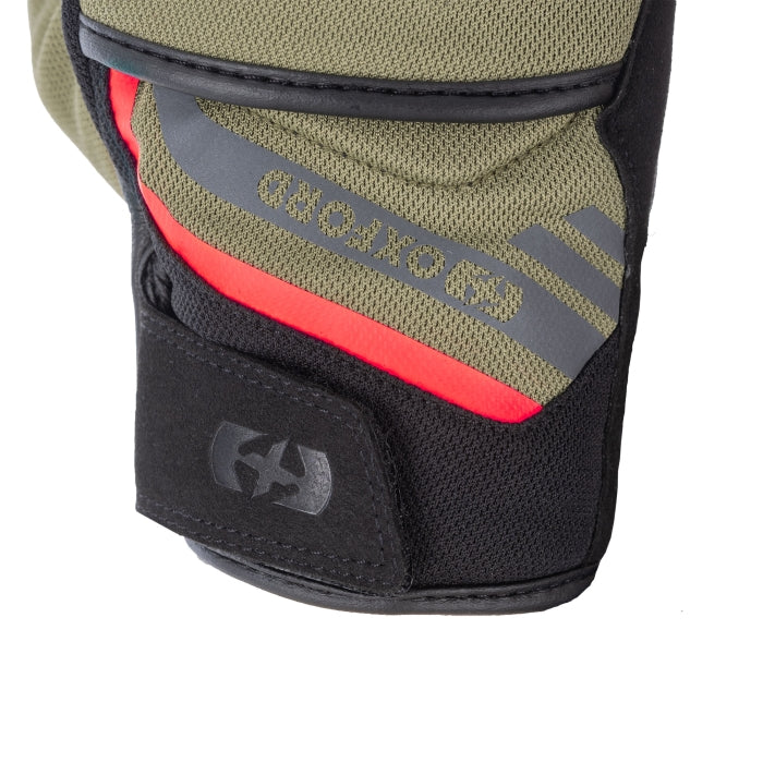 Oxford Dakar 1.0 Men’s Summer Motorcycle Gloves Khaki / Red