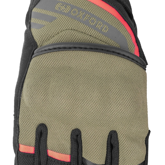 Oxford Dakar 1.0 Men’s Summer Motorcycle Gloves Khaki / Red