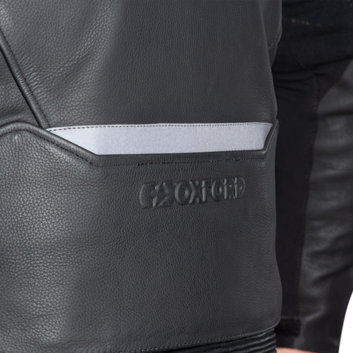 Oxford Cypher 1.0 Men’s Leather Motorcycle Jackets Stealth Black 