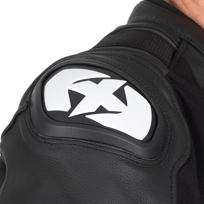 Oxford Cypher 1.0 Men’s Leather Motorcycle Jackets Black White Red