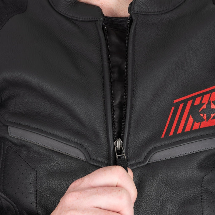 Oxford Cypher 1.0 Men’s Leather Motorcycle Jackets Black White Red