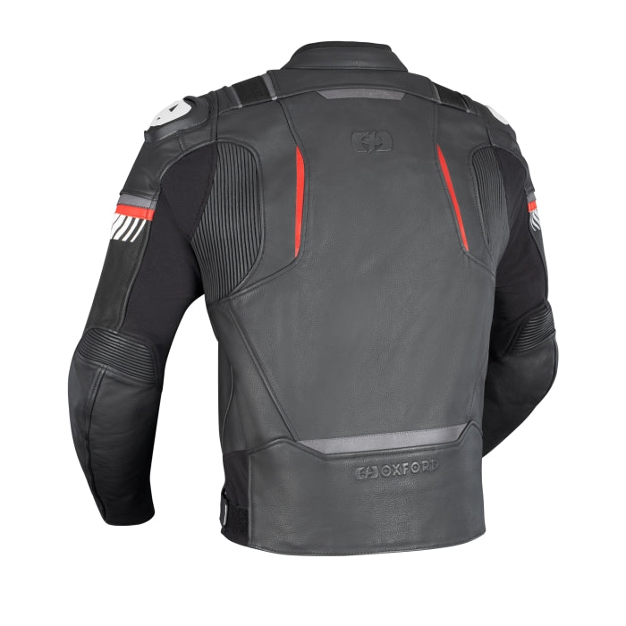 Oxford Cypher 1.0 Men’s Leather Motorcycle Jackets Black White Red