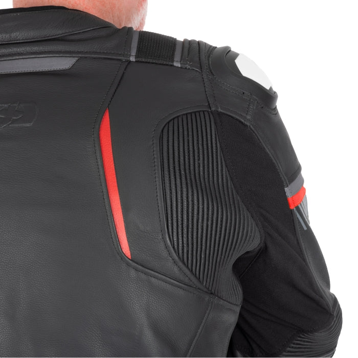 Oxford Cypher 1.0 Men’s Leather Motorcycle Jackets Black White Red
