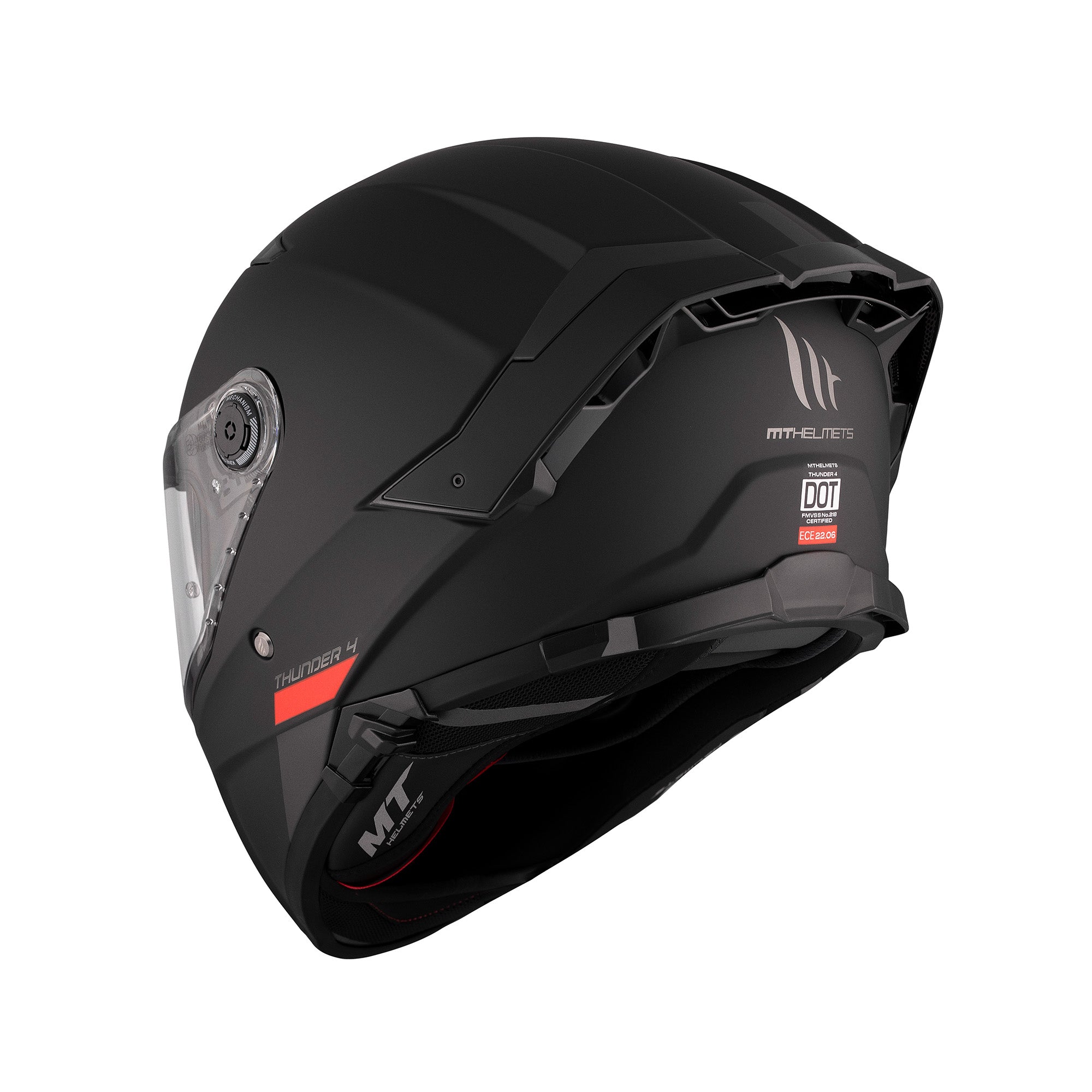 MT Thunder 4 SV Plain Full Face Motorcycle Helmet Black