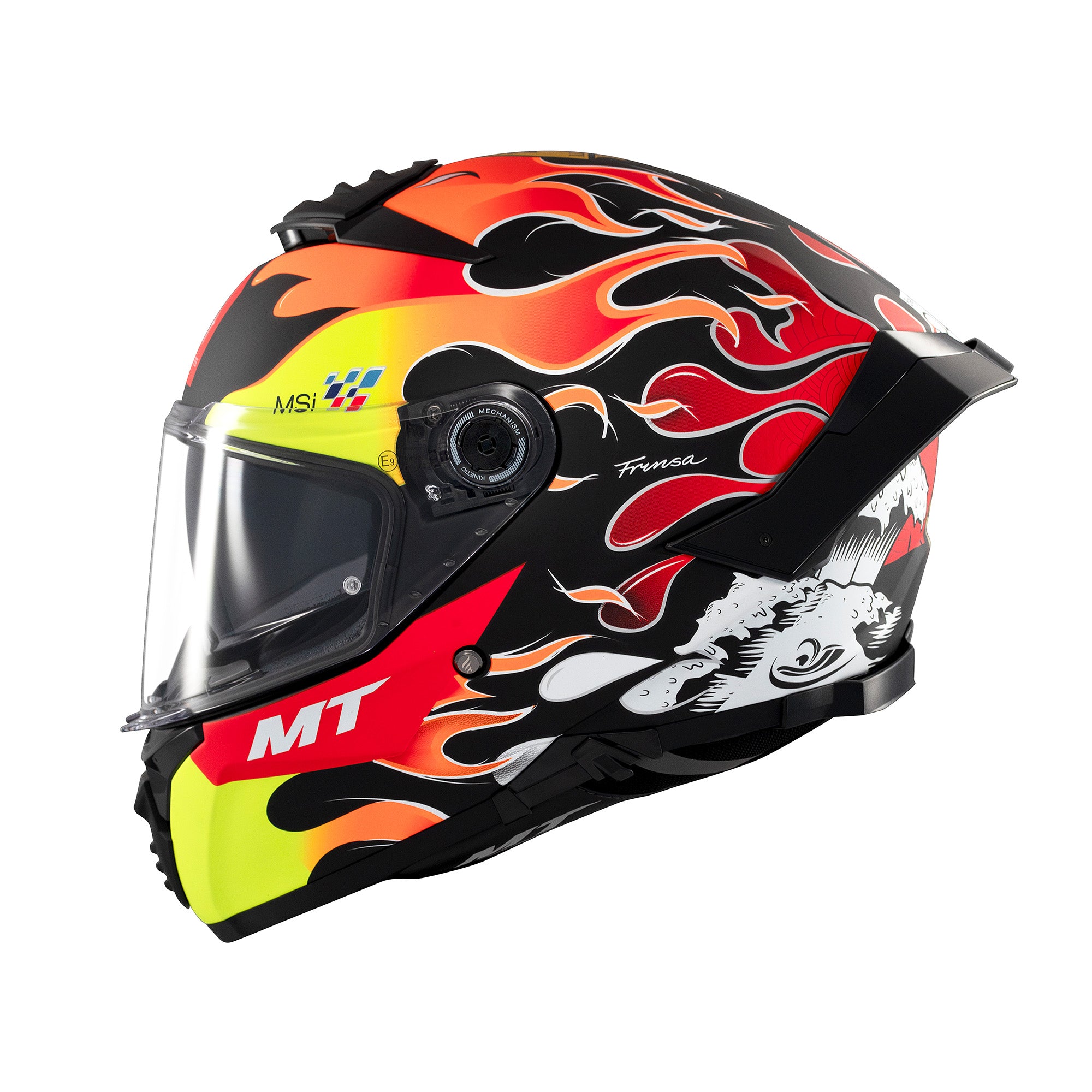 MT Thunder 4 SV Yamanaka Full Face Motorcycle Helmet Fluo Red