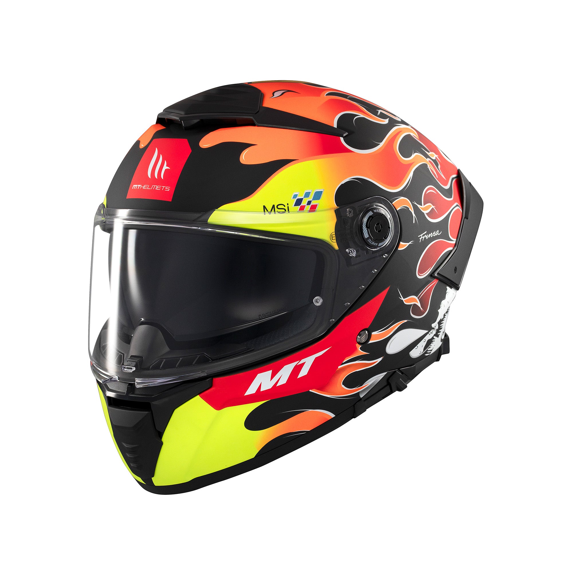 MT Thunder 4 SV Yamanaka Full Face Motorcycle Helmet Fluo Red maximomoto.uk!