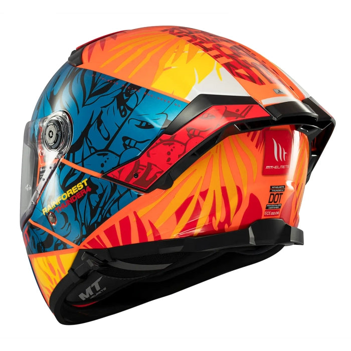 MT Thunder 4 SV Rainforest Full Face Motorcycle Helmet Orange 