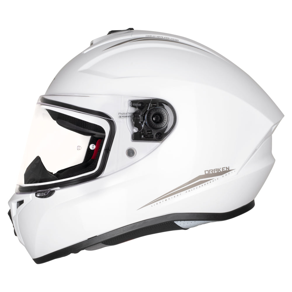 MT Draken full face Motorcycle Helmets Gloss Pearl White maximomoto.uk!
