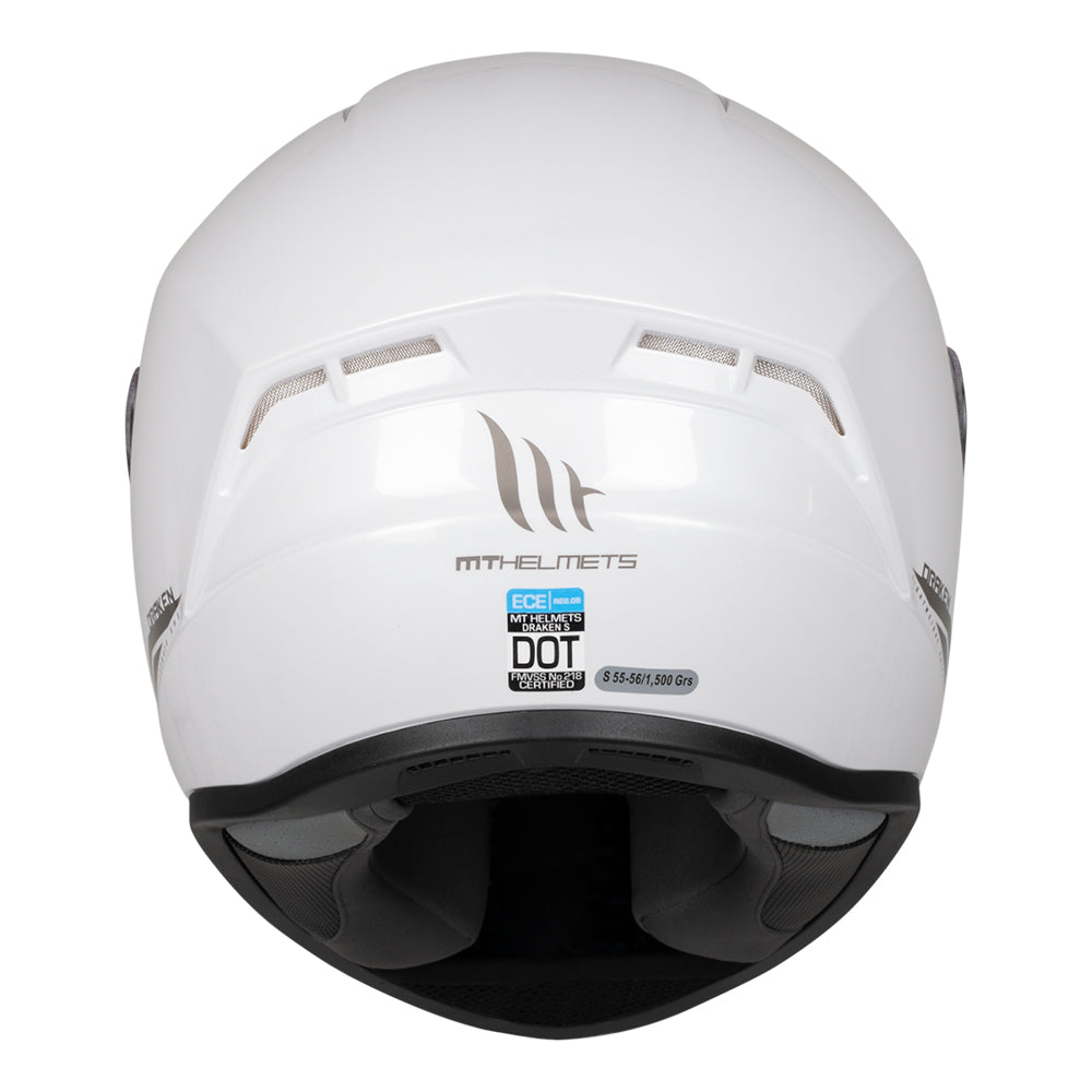 MT Draken full face Motorcycle Helmets Gloss Pearl White 