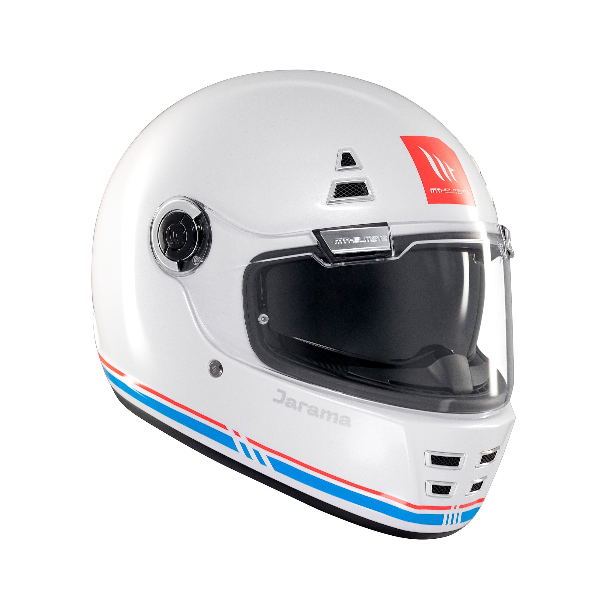 MT Jarama SV Plain Full Face Motorcycle Helmets White