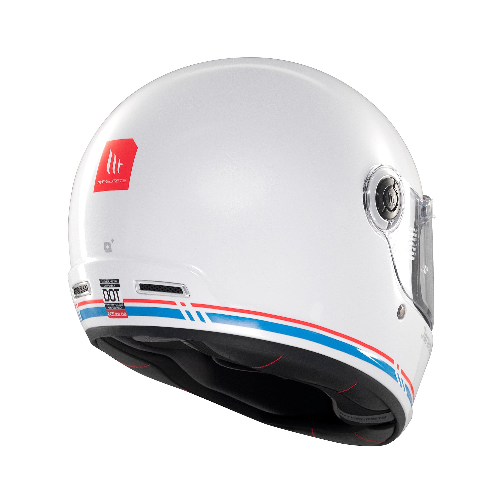 MT Jarama SV Plain Full Face Motorcycle Helmets White