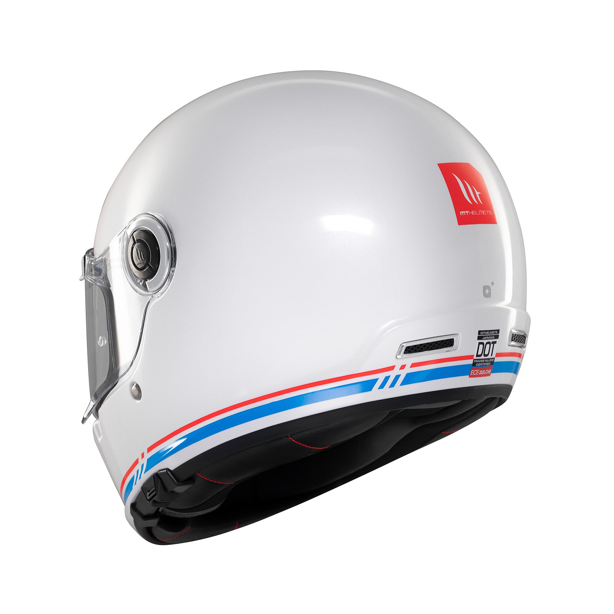 MT Jarama SV Plain Full Face Motorcycle Helmets White