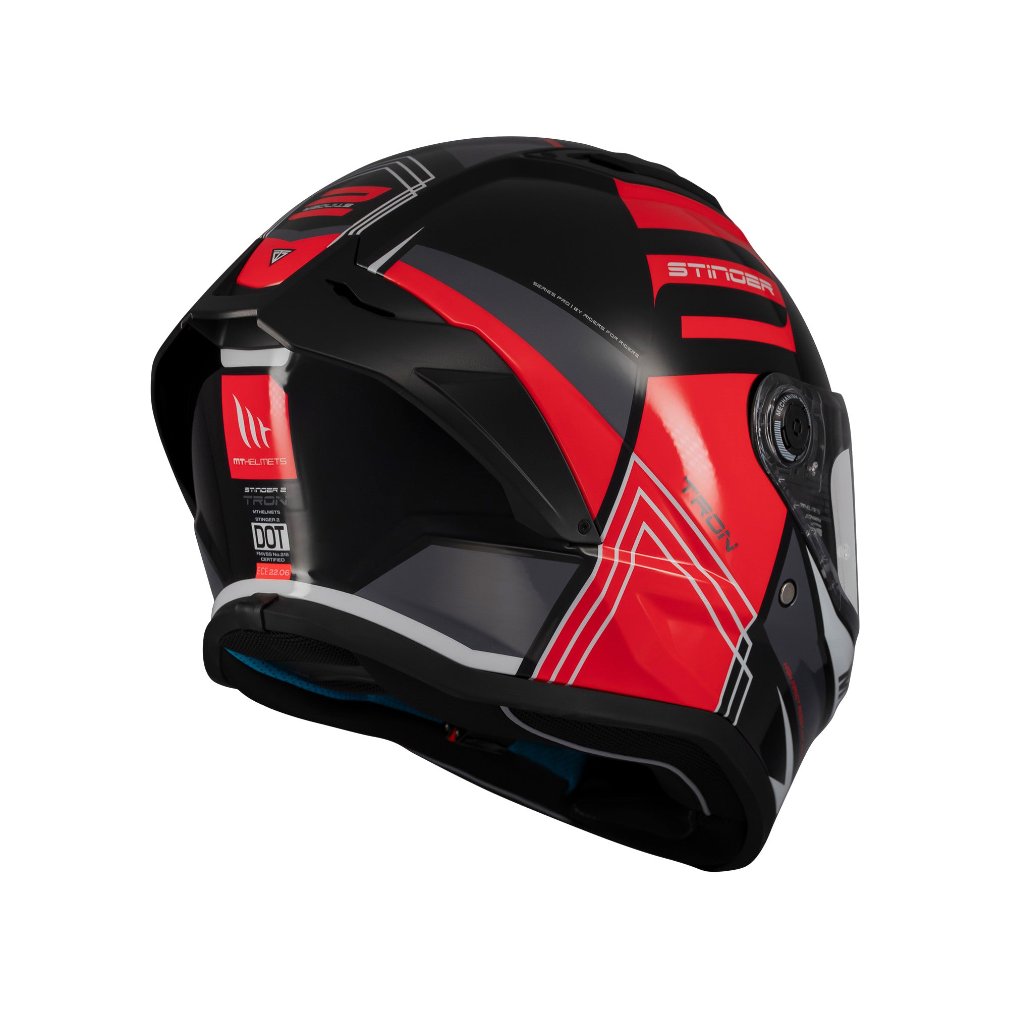 MT Stinger 2 Tron Motorcycle Full Face Helmet Red