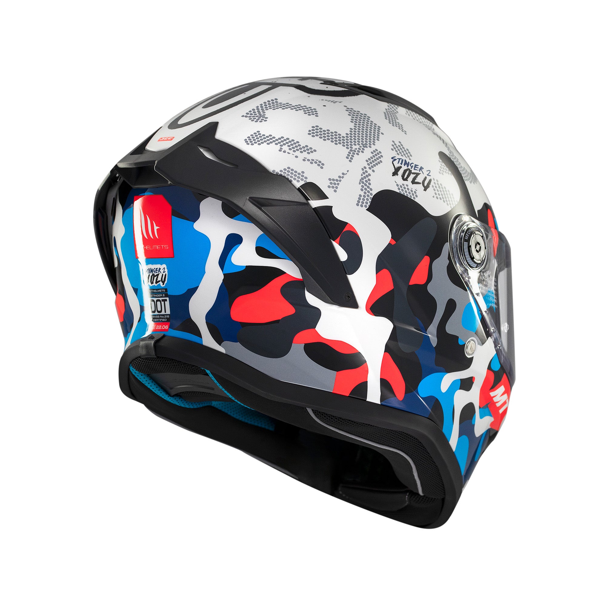 MT Stinger 2 Yozu Full Face Motorcycle Helmet Blue White