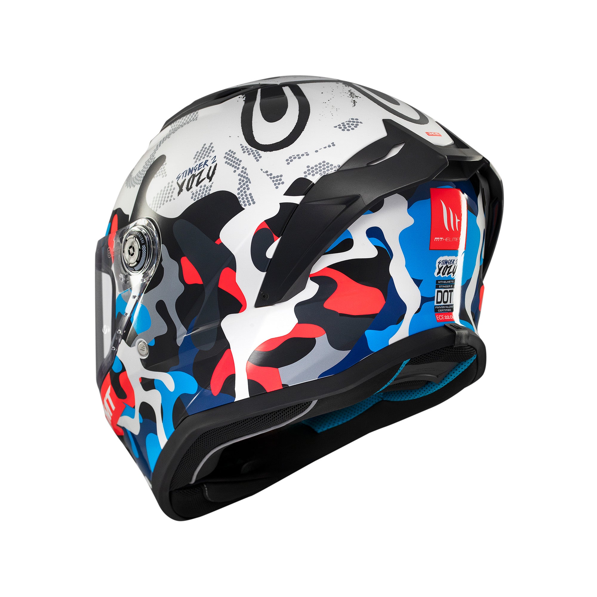 MT Stinger 2 Yozu Full Face Motorcycle Helmet Blue White