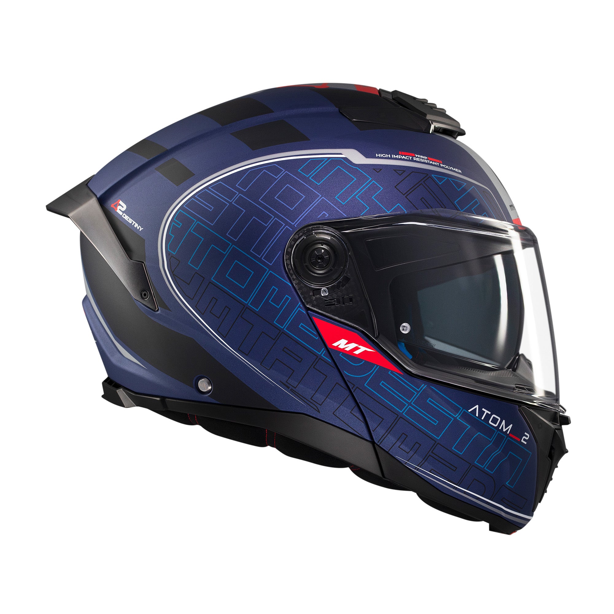 MT Atom Destiny 2 Motorcycle Modular Helmets Blue Black