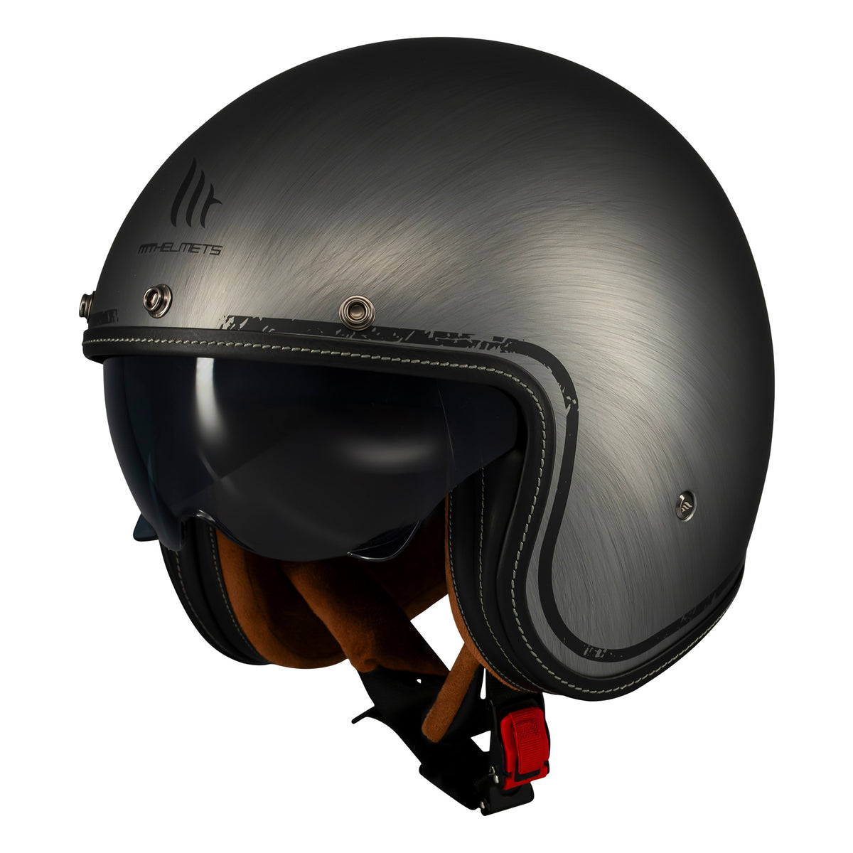 MT Le Mans 2 SV S Scratched Chrome Jet Motorcycle Helmets Grey maximomoto.uk!