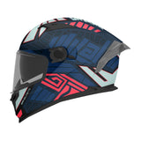 MT Braker SV Zebra Sports Motorcycle Helmets Matt Black Blue maximomoto.uk!
