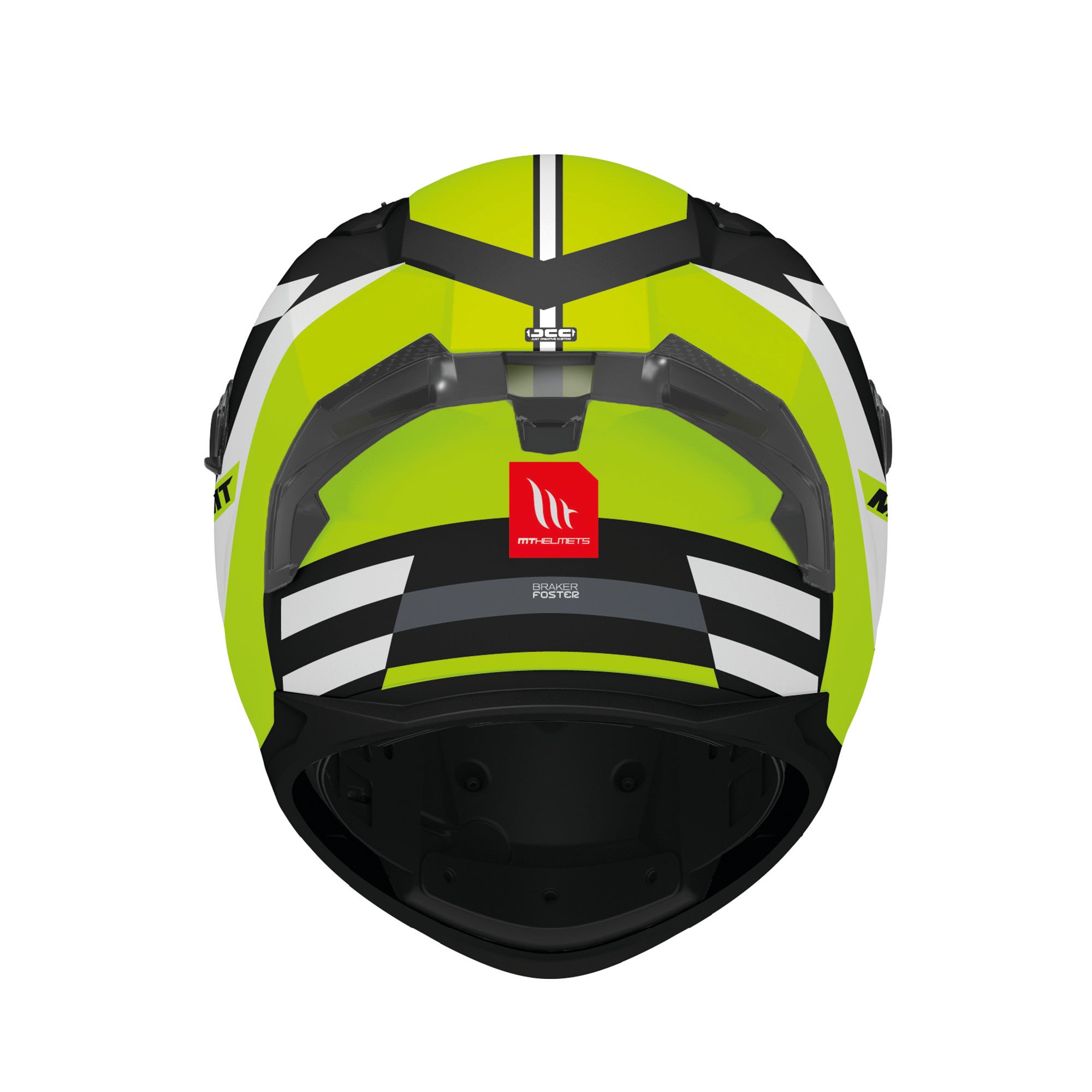 MT Braker Foster Full Face Motorcycle Helmets Fluo