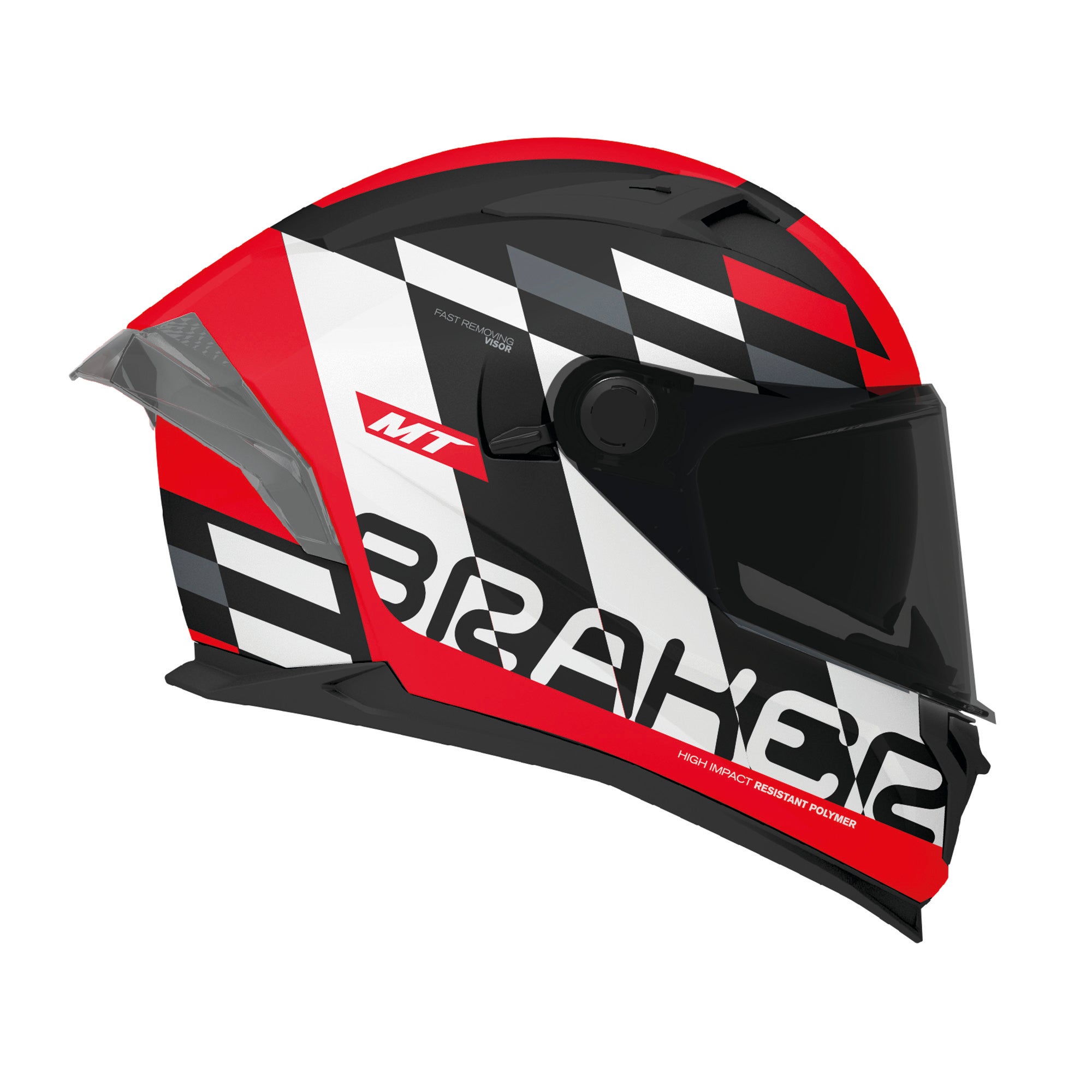MT Braker Foster Full Face Motorcycle Helmets Red