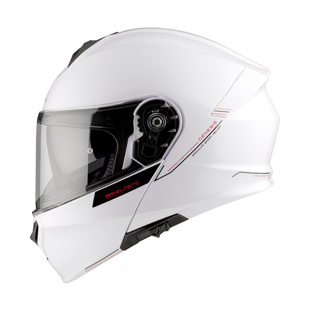 MT Genesis SV Solid A0 Modular Motorcycle Helmet Glossy White