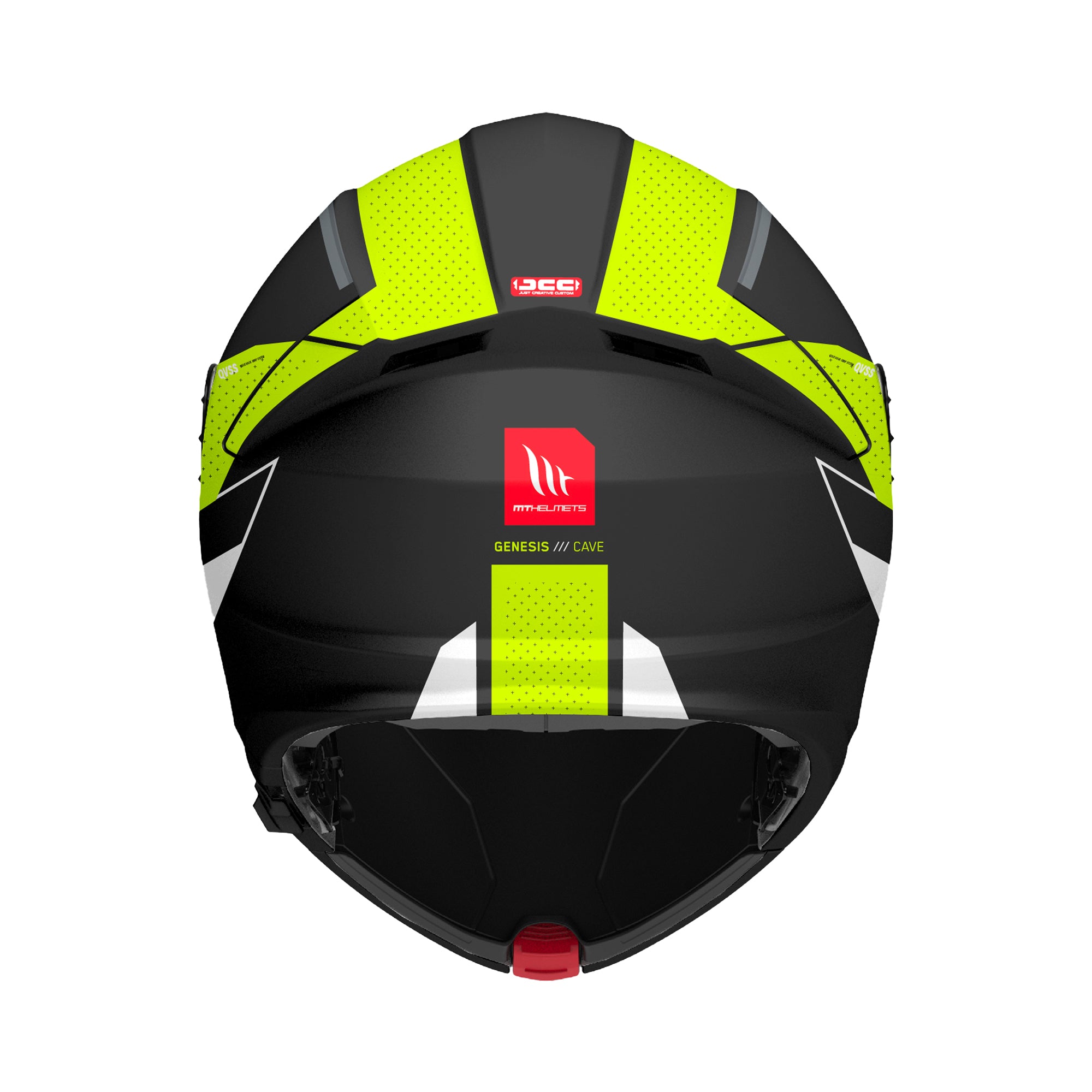 MT Genesis SV Cave Motorcycle Modular Helmet Black Fluo Yellow