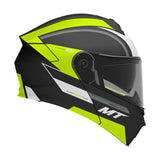 MT Genesis SV Cave Motorcycle Modular Helmet Black Fluo Yellow