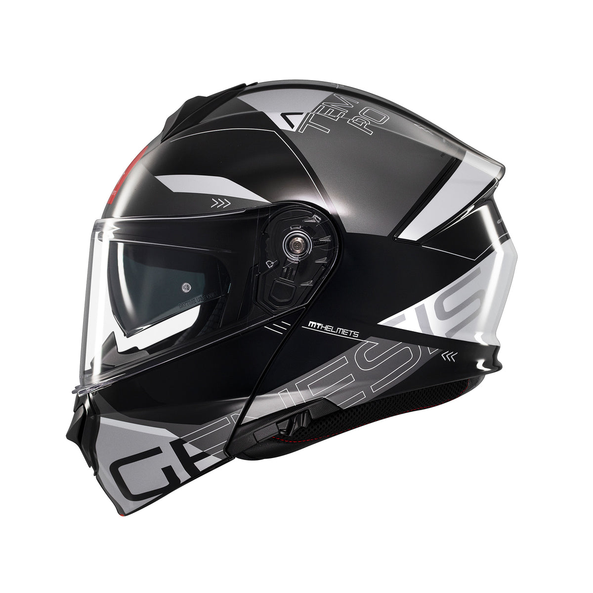 MT Genesis Atempo Modular Motorcycle Helmets Black maximomoto.uk!