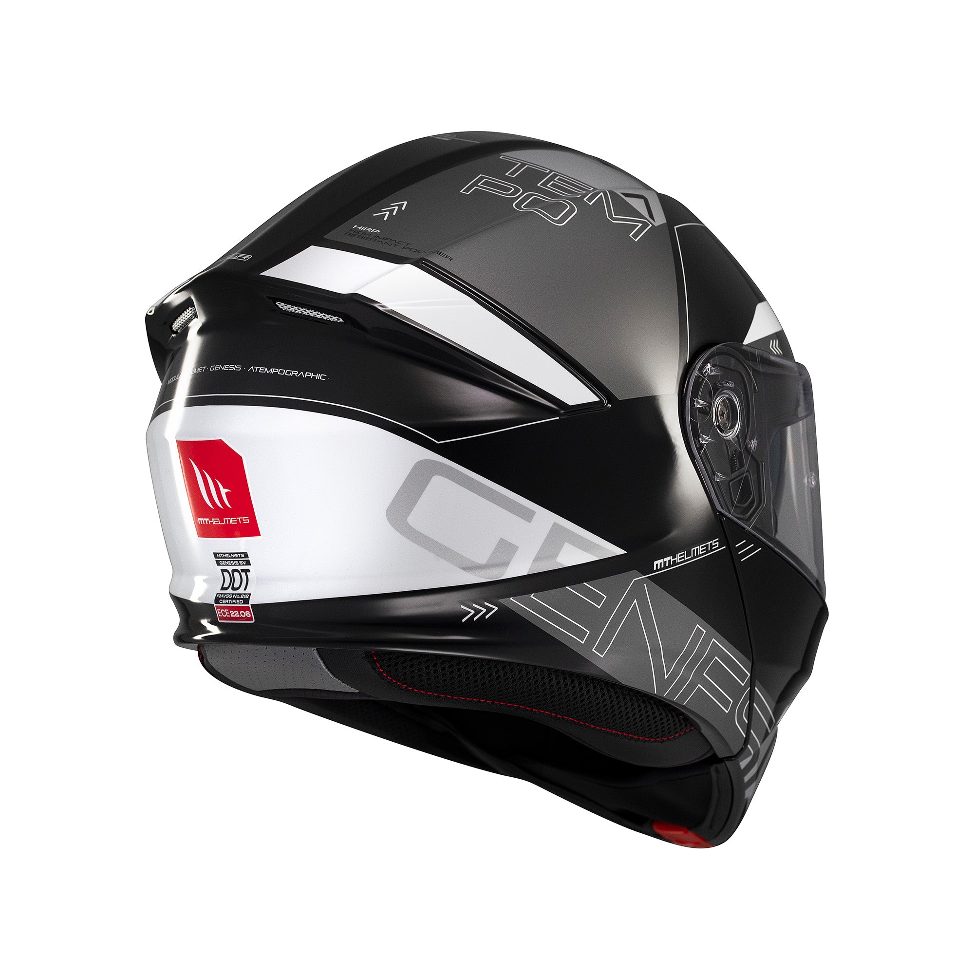 MT Genesis Atempo Motorcycle Modular Helmet Black