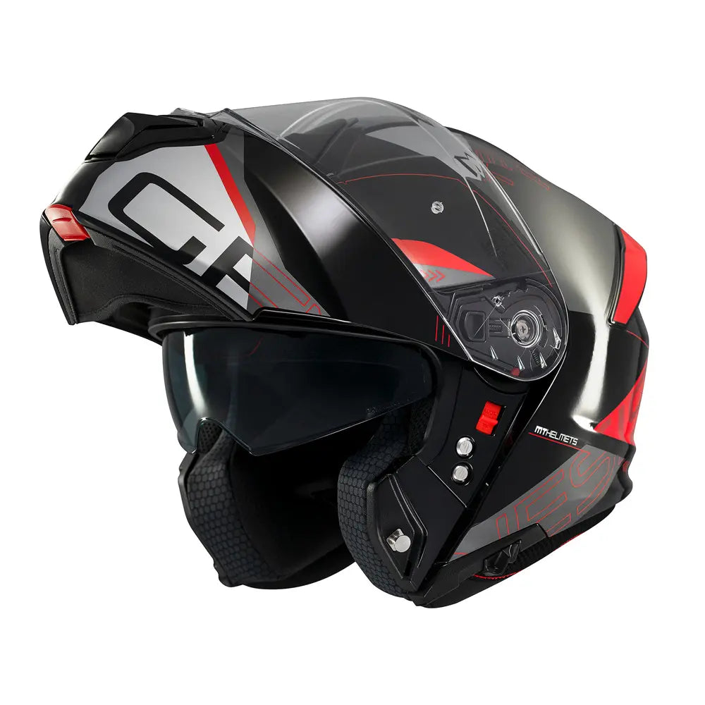 MT Genesis Atempo Touring Motorcycle Modular Helmet Red