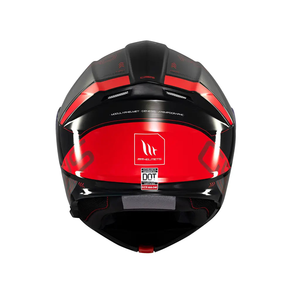 MT Genesis Atempo Touring Motorcycle Modular Helmet Red