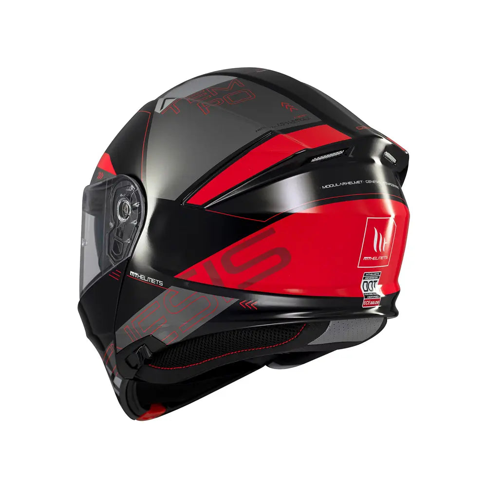MT Genesis Atempo Touring Motorcycle Modular Helmet Red