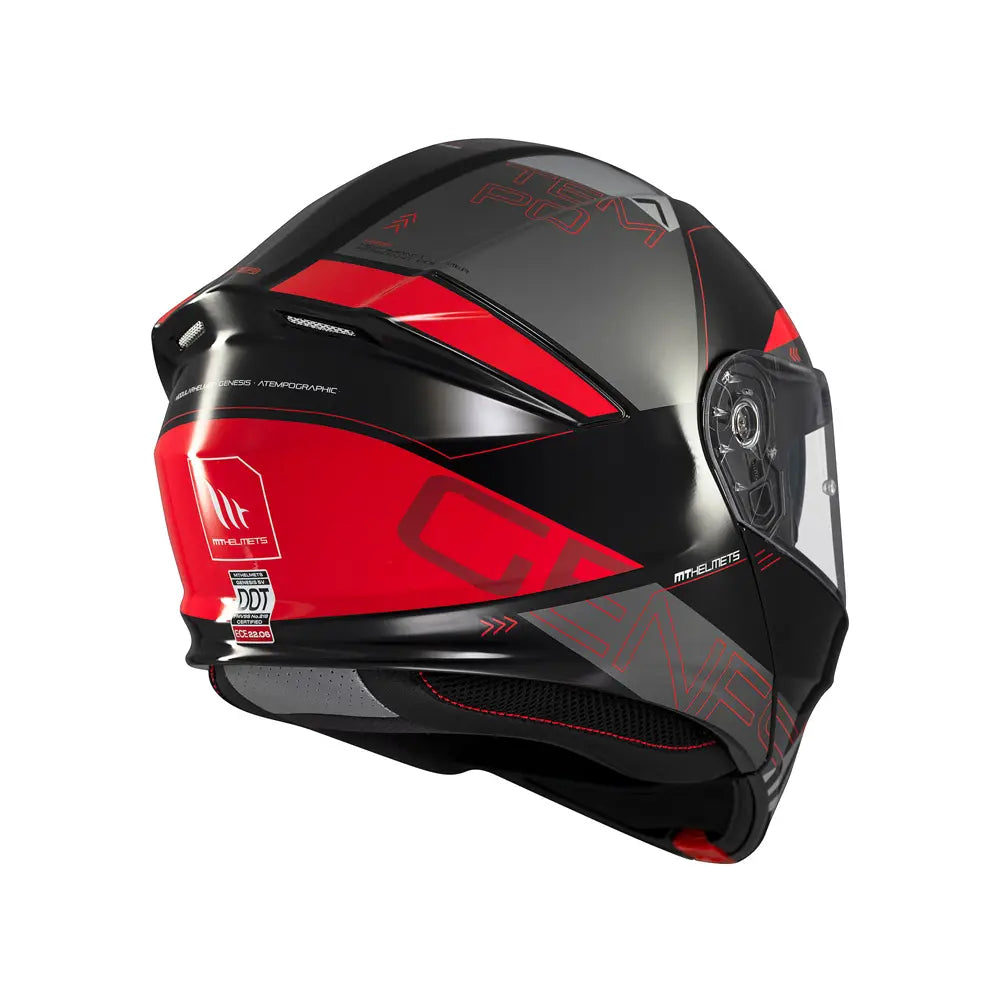 MT Genesis Atempo Touring Motorcycle Modular Helmet Red