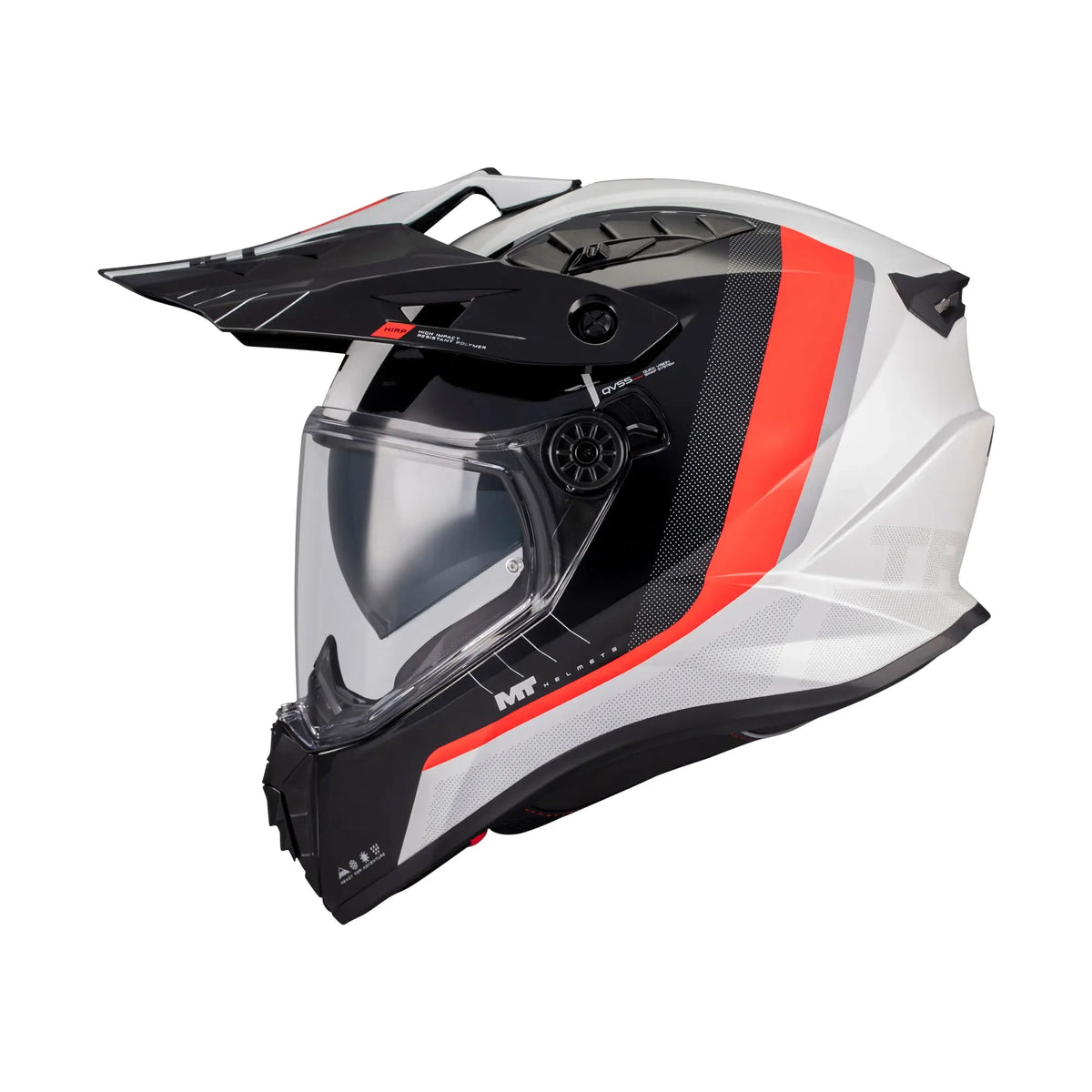 Track SV Nomad A15 Motorcycle Helmet Gloss White Black Red