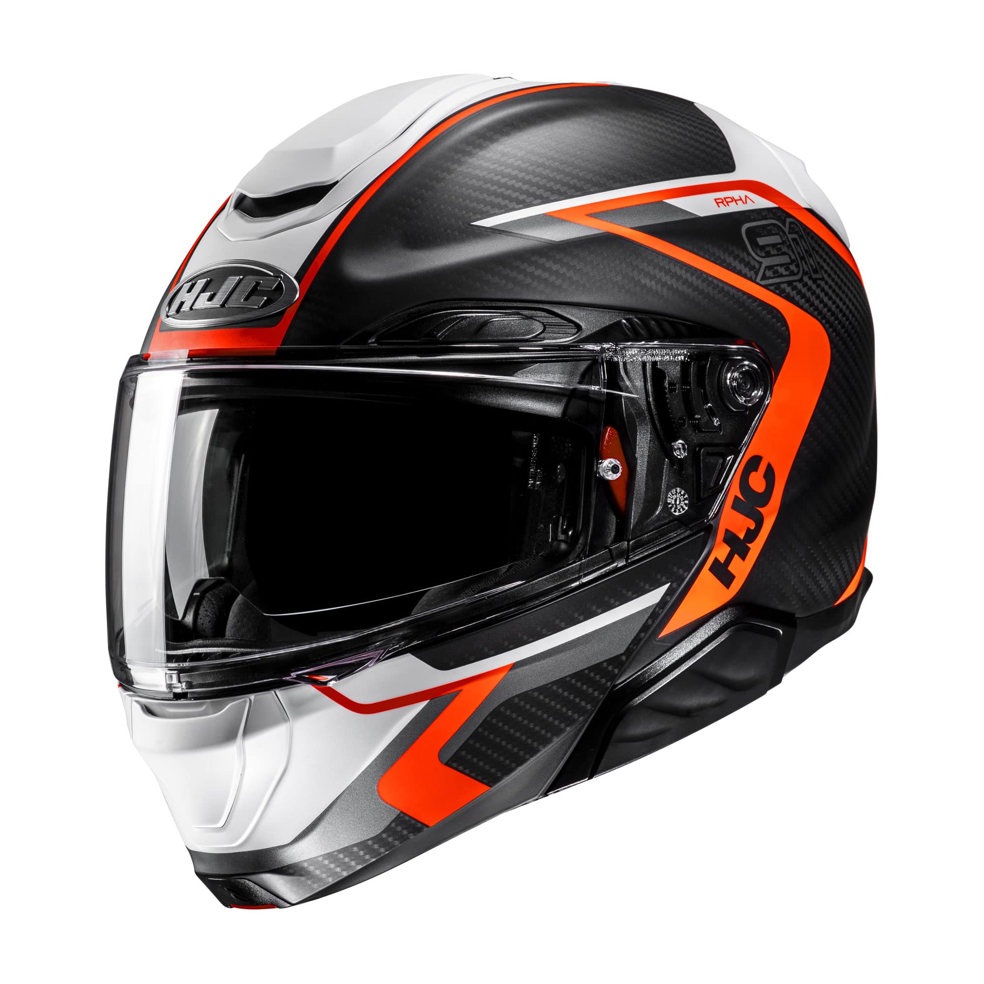 HJC RPHA 91 Carbon Lagos modular helmet orange 