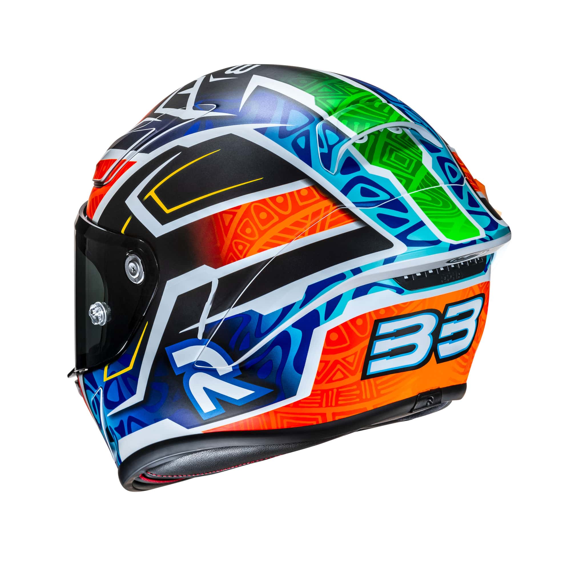HJC RPHA 1 Binder Replica Motorcycle Helmet Blue/Orange 