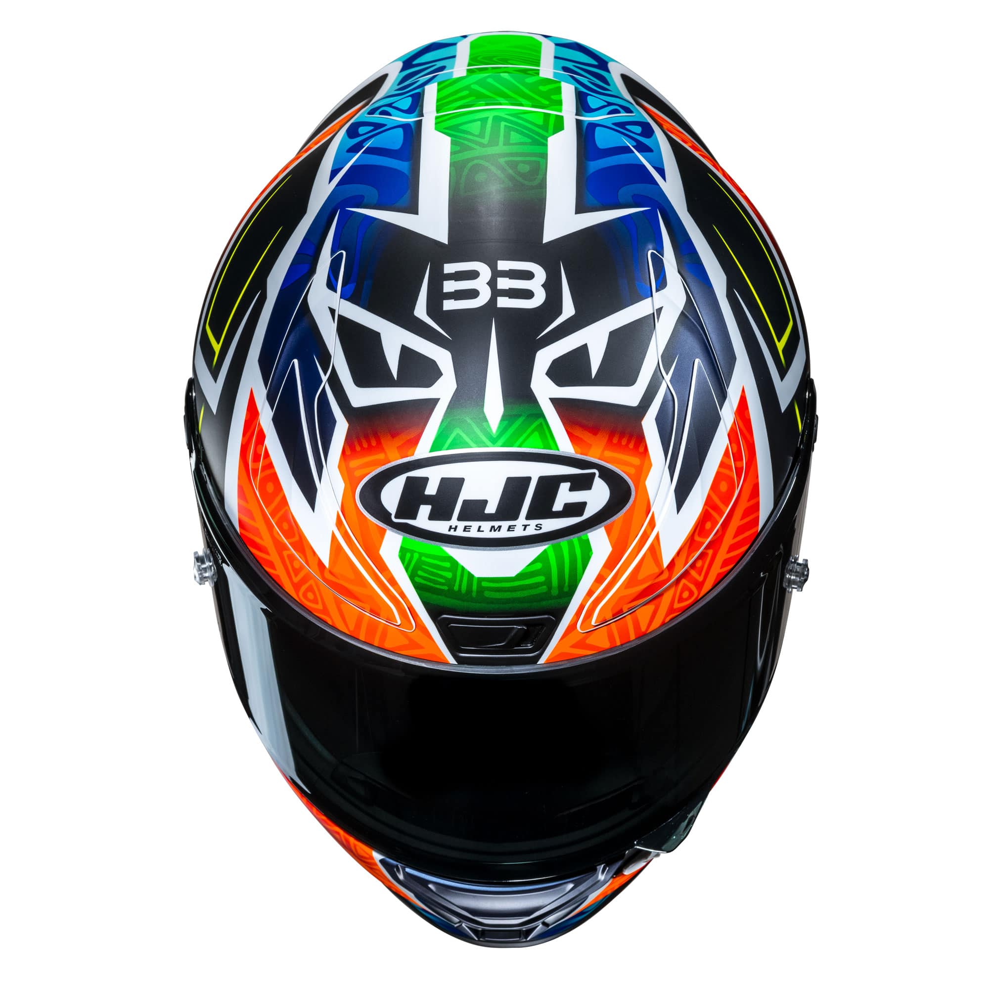 HJC RPHA 1 Binder Replica Motorcycle Helmet Blue/Orange 