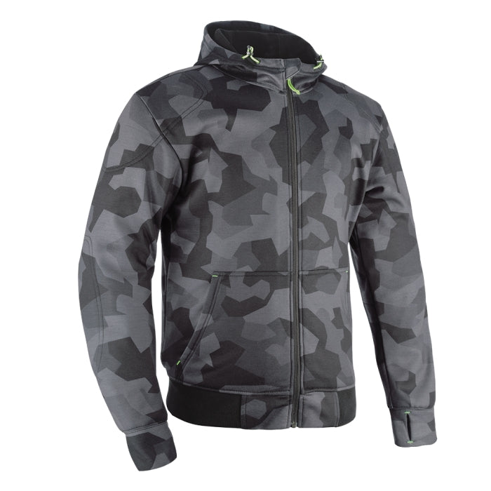 Oxford Super Hoodie 2.0 Men’s Armoured Motorcycle Hoodie Grey Camo maximomoto.uk!