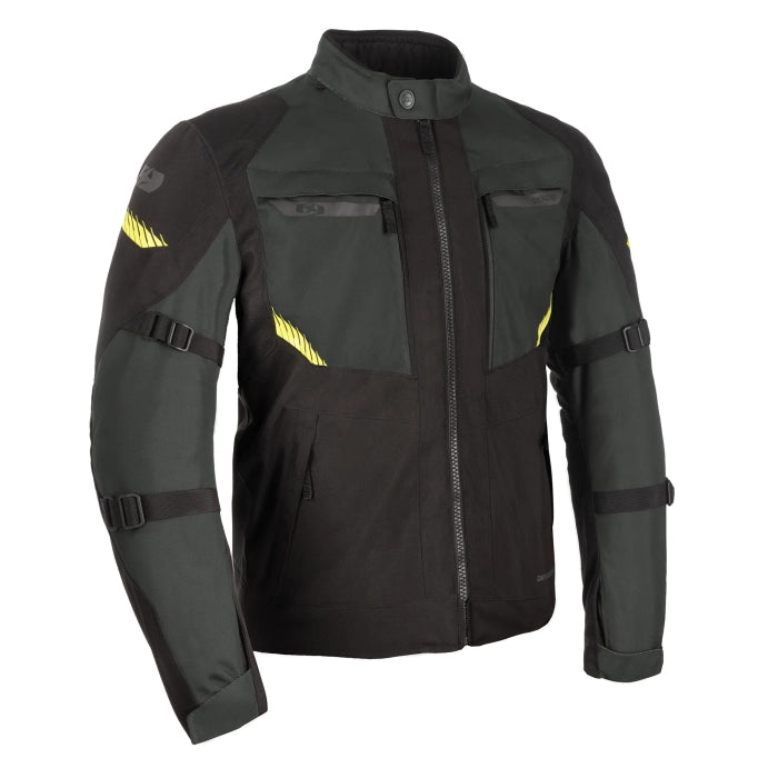 Oxford Toronto 1.0 Dry2Dry Men’s Motorcycle Touring Jacket Black Yellow Fluo