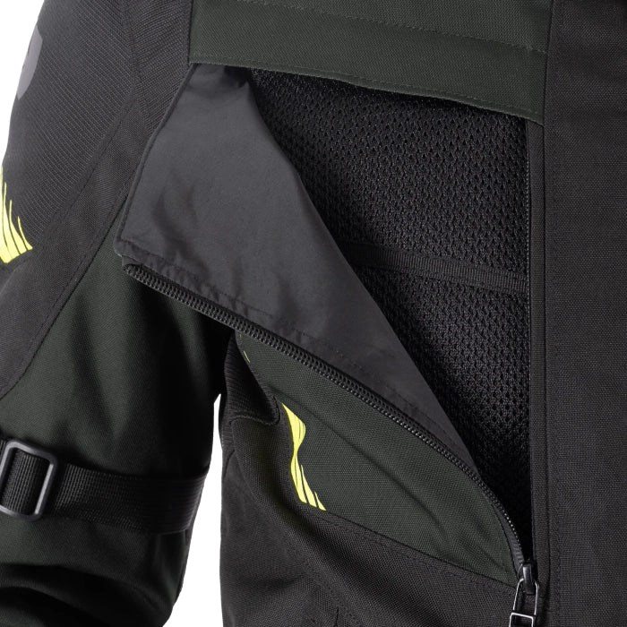 Oxford Toronto 1.0 D2D MS Motorcycle Motorcycle Jacket Black Green Fluo