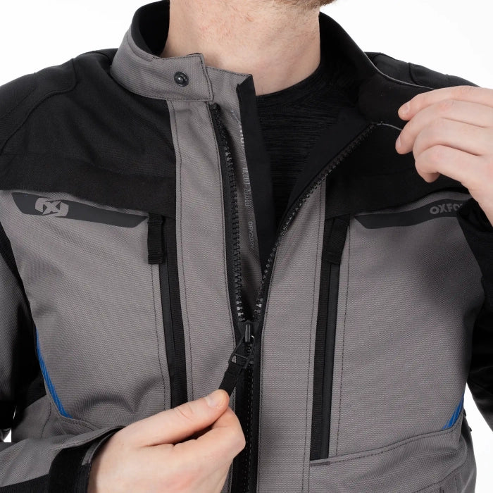 Oxford Toronto 1.0 D2D MS Motorcycle Textile Jacket Black Grey Blue