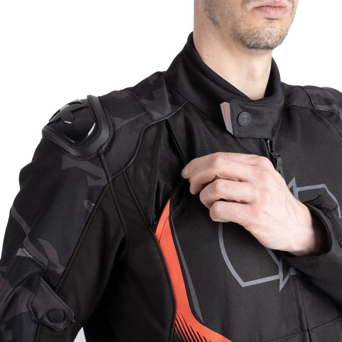 Oxford Omega 1.0 D2D Men’s Touring Motorcycle Jacket Stealth Black Camo Red
