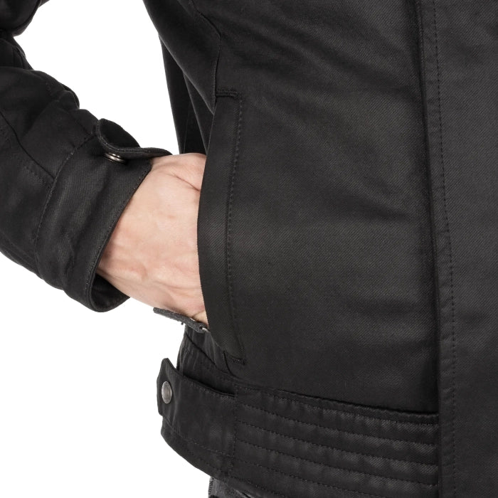 OXFORD HARDY 2.0 WAX MEN’S MOTORCYCLE JACKET BLACK