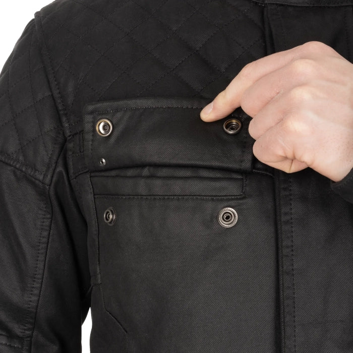 OXFORD HARDY 2.0 WAX MEN’S MOTORCYCLE JACKET BLACK