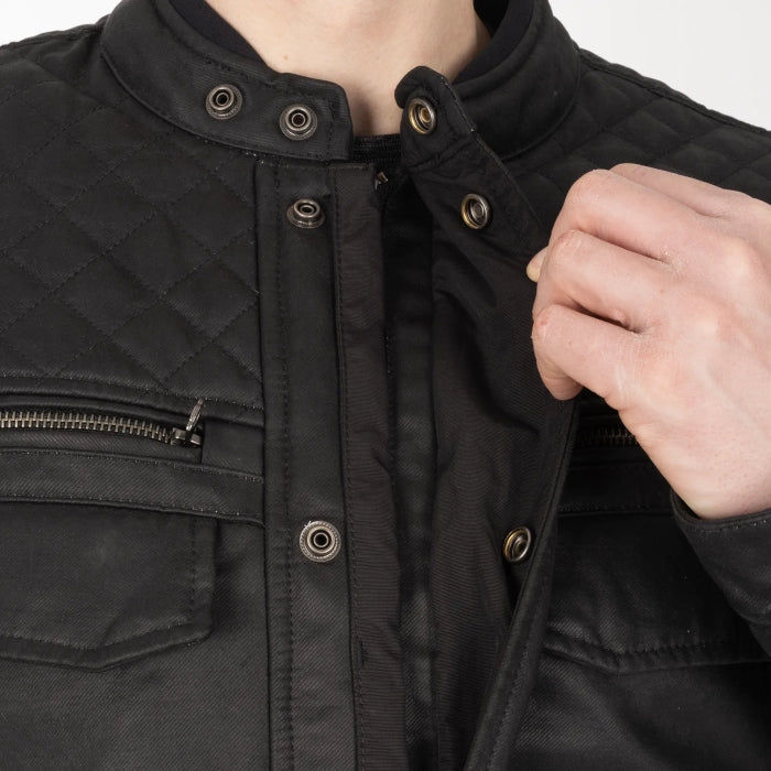 OXFORD HARDY 2.0 WAX MEN’S MOTORCYCLE JACKET BLACK