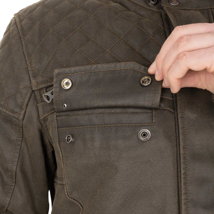 Oxford Hardy 2.0 Wax Men’s Motorcycle Jacket Khaki